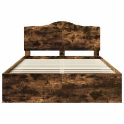 Berkfield Home Bed Frame Smoked Oak 140 x 200 cm Solid Pine Wood in Brown - thumbnail 7