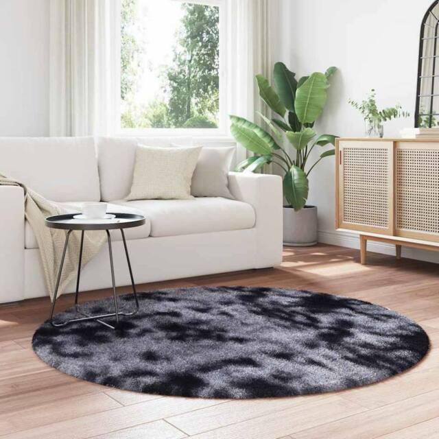 Berkfield Home Shaggy Rug High Pile NAVARRA Dark Grey 160x160 cm Polyester - Size: Medium - image 1