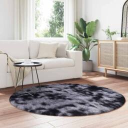 Berkfield Home Shaggy Rug High Pile NAVARRA Dark Grey 160x160 cm Polyester - Size: Medium - thumbnail 1
