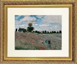"Frames & Mirrors 4U Fields Mounted & Framed Print in Gold Dahlia Frame 14 x 12 Inch - Size: W14"" x H12""" - thumbnail 1