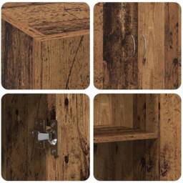 Berkfield Home Office Cabinet Old Wood 60 x 32 x 77.5 cm - Engineered Wood in Brown - thumbnail 9