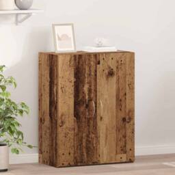Berkfield Home Office Cabinet Old Wood 60 x 32 x 77.5 cm - Engineered Wood in Brown - thumbnail 2