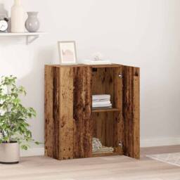 Berkfield Home Office Cabinet Old Wood 60 x 32 x 77.5 cm - Engineered Wood in Brown - thumbnail 4