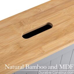 Christow Bathroom Tidy Box Grey Bamboo Toilet Roll Cleaning Bottle Storage Unit - thumbnail 3