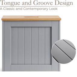 Christow Bathroom Tidy Box Grey Bamboo Toilet Roll Cleaning Bottle Storage Unit - thumbnail 4