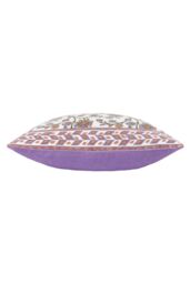 Paoletti Mentera 100% Cotton Floral Cushion in Lilac - Size: 50 cm x 50 cm - thumbnail 3