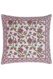 Paoletti Mentera 100% Cotton Floral Cushion in Lilac - Size: 50 cm x 50 cm
