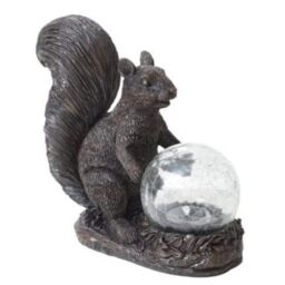 Marco Paul Resin Squirrel Solar Powered Garden Ornament with Crystal Ball 22cm - thumbnail 9
