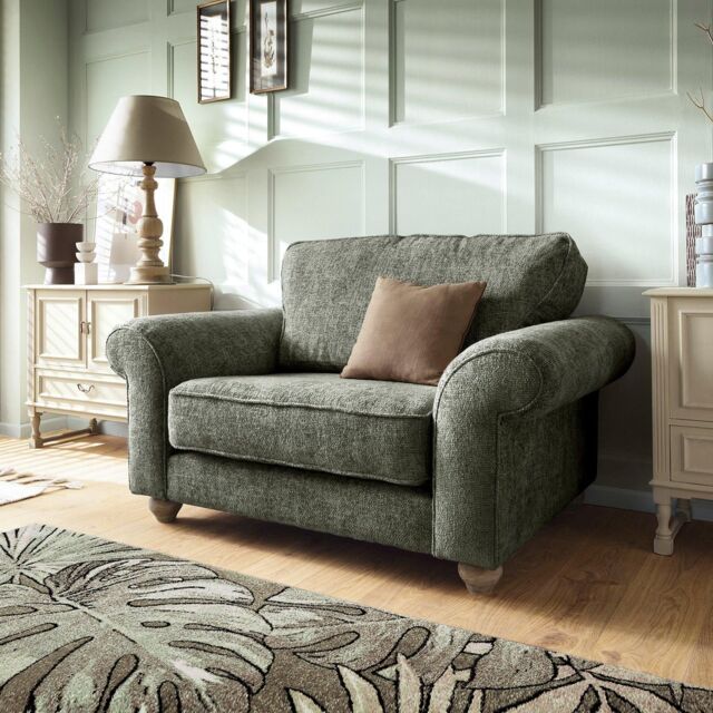 Abakus Direct Ingrid Collection Cuddle Chair in Rifle Green in Pale Green - image 1