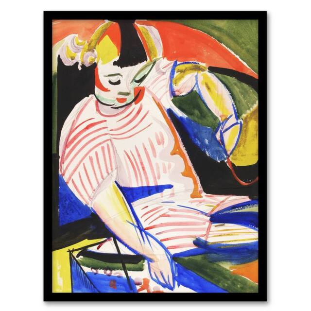 Artery8 Henry Lyman Sayen Sitting Child Abstract Painting Framed Art Print - Size: A4 - image 1