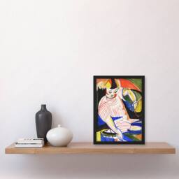 Artery8 Henry Lyman Sayen Sitting Child Abstract Painting Framed Art Print - Size: A4 - thumbnail 2