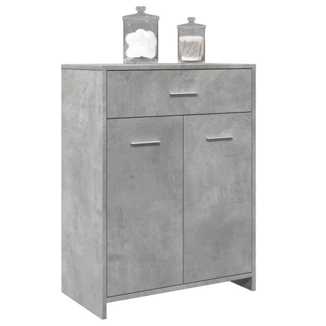 Berkfield Home Bathroom Cabinet Concrete Grey 60x33x80 cm Engineered Wood - Size: 60 x 33 x 80 cm - image 1