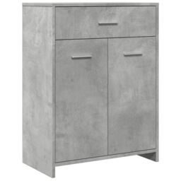 Berkfield Home Bathroom Cabinet Concrete Grey 60x33x80 cm Engineered Wood - Size: 60 x 33 x 80 cm - thumbnail 2