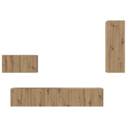 Berkfield Home Wall TV Cabinet 4 pcs Artisan oak 80 x 30 x 30 cm Medium in Brown - thumbnail 8