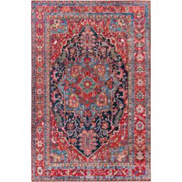 Livabliss Iris-Vintage Blue Red Beige Traditional Boho Living Dining Bedroom Rug - Size: 150 cm x 230 cm - thumbnail 2