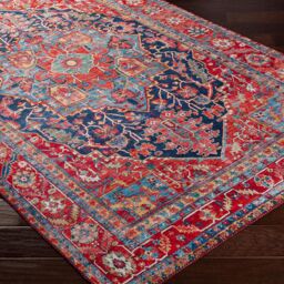 Livabliss Iris-Vintage Blue Red Beige Traditional Boho Living Dining Bedroom Rug - Size: 150 cm x 230 cm - thumbnail 6
