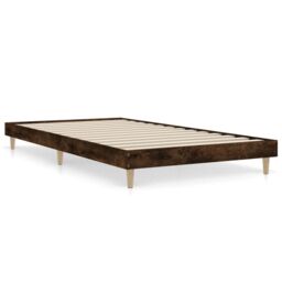 Berkfield Home Bed Frame Smoked Oak 100x200 cm Engineered Wood in Brown - thumbnail 2