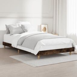 Berkfield Home Bed Frame Smoked Oak 100x200 cm Engineered Wood in Brown - thumbnail 4