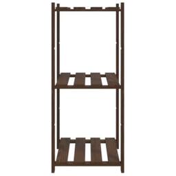 Berkfield Home Beautiful 3-Tier Storage Rack Brown 60x38x90 cm Solid Wood Pine - Size: 60 x 38 x 90 cm - thumbnail 4