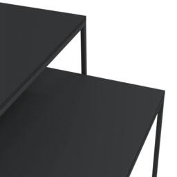 Berkfield Home Premium Coffee Table Set 2 pcs Engineered Wood & Metal in Black - thumbnail 6