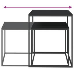Berkfield Home Premium Coffee Table Set 2 pcs Engineered Wood & Metal in Black - thumbnail 5