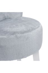 Living and Home Modern Plush Upholstered Dressing Footstool with White Legs in Grey - thumbnail 6
