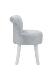 Living and Home Modern Plush Upholstered Dressing Footstool with White Legs in Grey - thumbnail 5