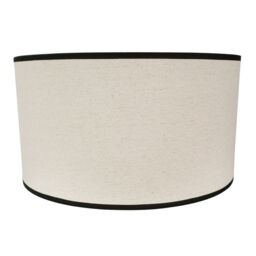 ValueLights Eva Natural Linen Fabric Ceiling Floor Table Large Drum Lamp Shade in Black - thumbnail 2