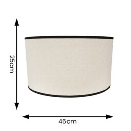ValueLights Eva Natural Linen Fabric Ceiling Floor Table Large Drum Lamp Shade in Black - thumbnail 4