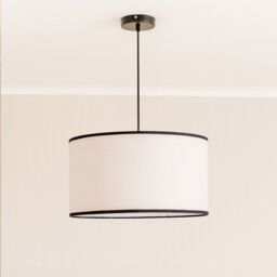 ValueLights Eva Natural Linen Fabric Ceiling Floor Table Large Drum Lamp Shade in Black - thumbnail 3