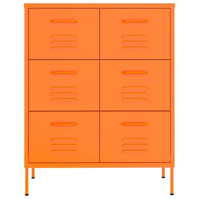 Berkfield Home Sturdy Drawer Cabinet Orange 80x35x101.5 cm Steel - image 1