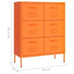 Berkfield Home Sturdy Drawer Cabinet Orange 80x35x101.5 cm Steel - thumbnail 9