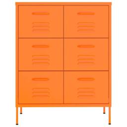 Berkfield Home Sturdy Drawer Cabinet Orange 80x35x101.5 cm Steel