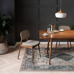 Kukoon Dark Green Traditional Flatwoven Living Room Area Rug Hallway Runner - Size: 120 cm x 170 cm - thumbnail 2