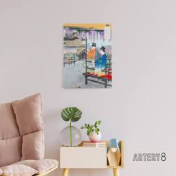 "Artery8 Maidens Overlooking Fish Pond Canvas Wall Art Print Ogata Gekko - Size: W18"" x H24""" - thumbnail 3