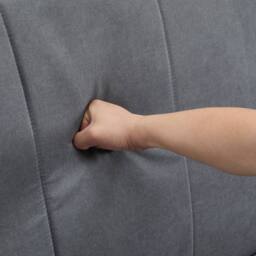 BTM King Size Pull Out Sofa Bed Convertible Fabric Couch with Cup Holders in Grey - thumbnail 8