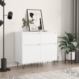 Berkfield Home Sideboards 2 pcs White 40x35x70 cm Engineered Wood - Size: 40 x 35 x 70 cm - thumbnail 2