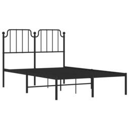 Berkfield Home Metal Bed Frame with Headboard Black 120x200 cm - Size: Small Double - thumbnail 4