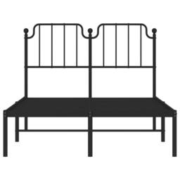 Berkfield Home Metal Bed Frame with Headboard Black 120x200 cm - Size: Small Double - thumbnail 5