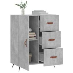 Berkfield Home Sideboard Concrete Grey 69.5x34x90 cm Engineered Wood - thumbnail 4