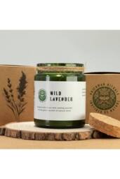 KDMD Wild Lavender Soy Woodwick Candle with 26 Hour Burn in Green - thumbnail 2
