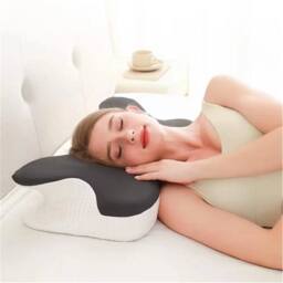 Havendro Ergonomic Memory Foam Pillow for Neck Pain Relief in White - thumbnail 2