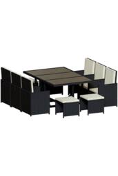 Home Discount 11 Pc & Cover - Garden Vida Cuba 10 Seater Rattan Set & Outdoor Patio Furniture Cover in Black - thumbnail 6