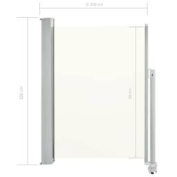 Berkfield Home Patio Retractable Side Awning 100 x 300 cm Cream in Beige - thumbnail 9
