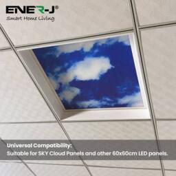 ENER-J Recessed Deep Frame for 595x595 LED Panels Pack of 6 in White - thumbnail 2