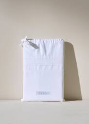 Truly Set of 2 White Micro Pleat Cotton Oxford Pillowcases - Size: Standard Pillow Case - thumbnail 2