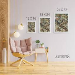 "Artery8 Lacertilia Reptile Lizard Species Haeckel Canvas Wall Art - Size: W18"" x H24""" - thumbnail 4