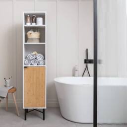 Nöa and Nani Rökstorp Single Door Bathroom Tallboy in White - thumbnail 2