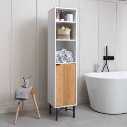 Nöa and Nani Rökstorp Single Door Bathroom Tallboy in White - thumbnail 1