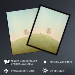 "Artery8 Wall Art Print Perspective Tree By Amy Denver Minimalist Soft Pastel Greens Minimalism Simple Modern Artwork Poster - Size: W24"" x H32""" - thumbnail 2